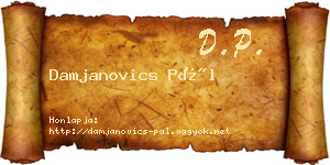 Damjanovics Pál névjegykártya